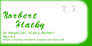 norbert hlatky business card